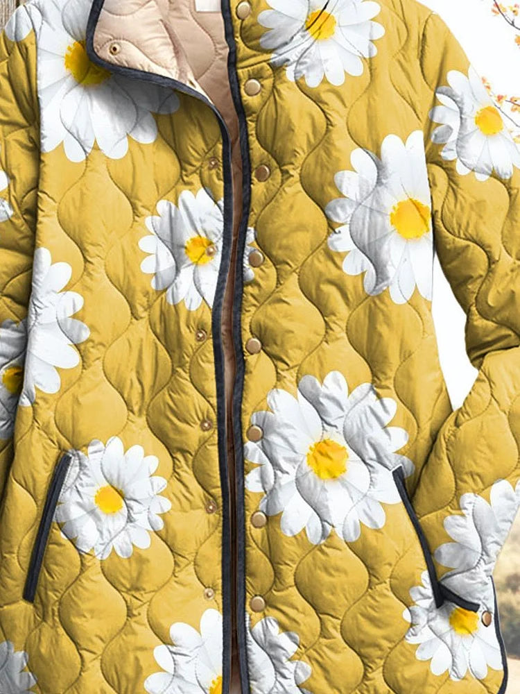 Chaqueta de Mujer Zoey con Encantador Patrón de Margaritas