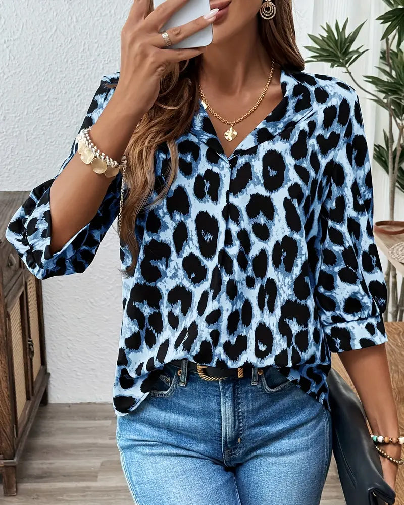 Isabel - Blusa Leopardo Chic de Otoño