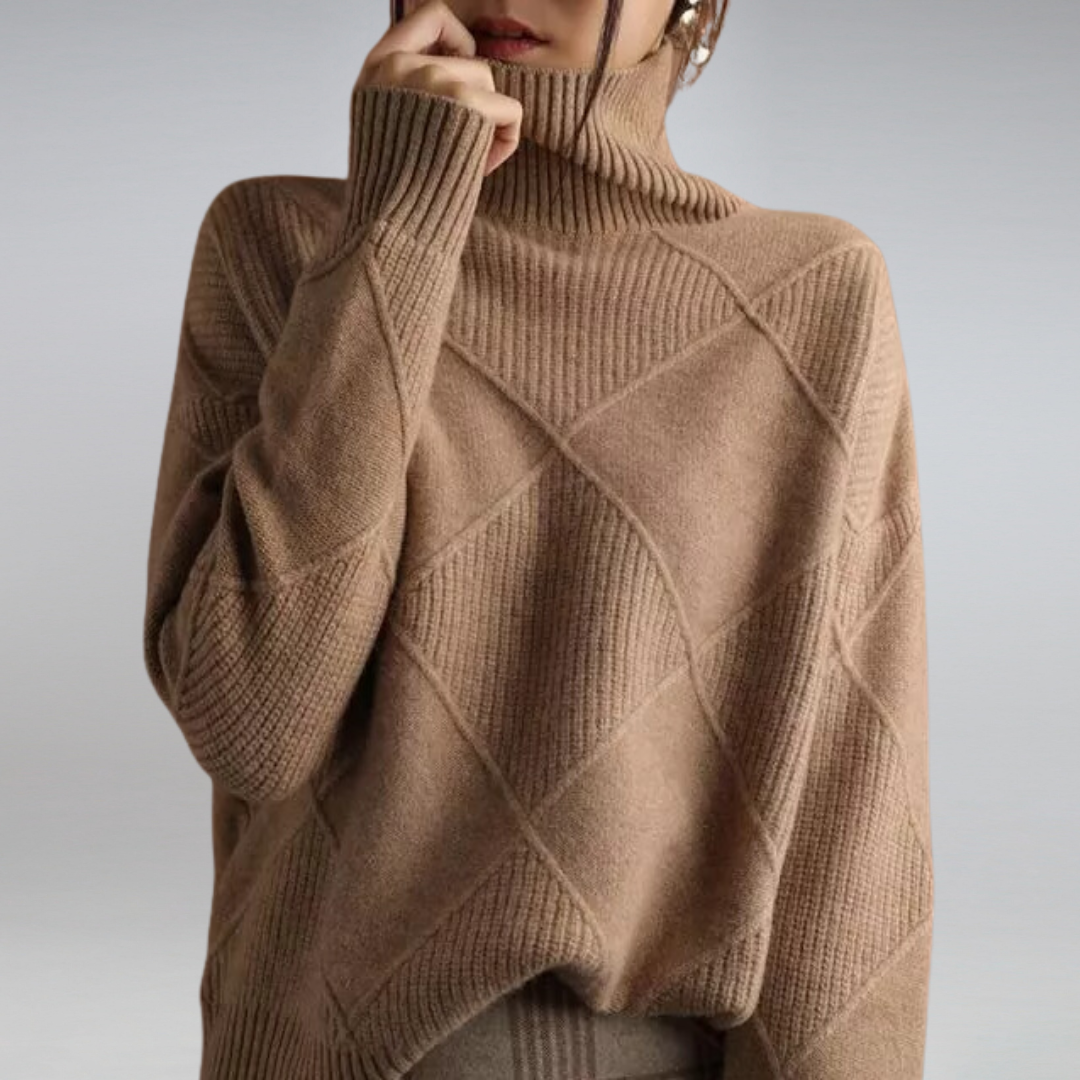 Victoria - Jersey Elegante de Cuello Alto