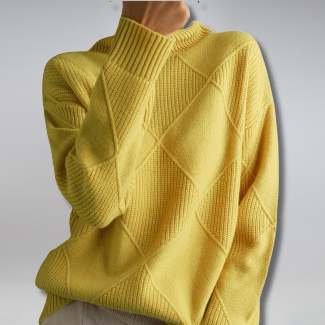 Victoria - Jersey Elegante de Cuello Alto