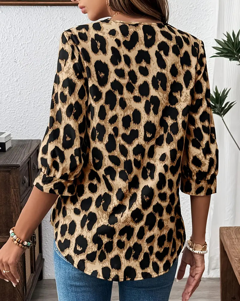 Isabel - Blusa Leopardo Chic de Otoño
