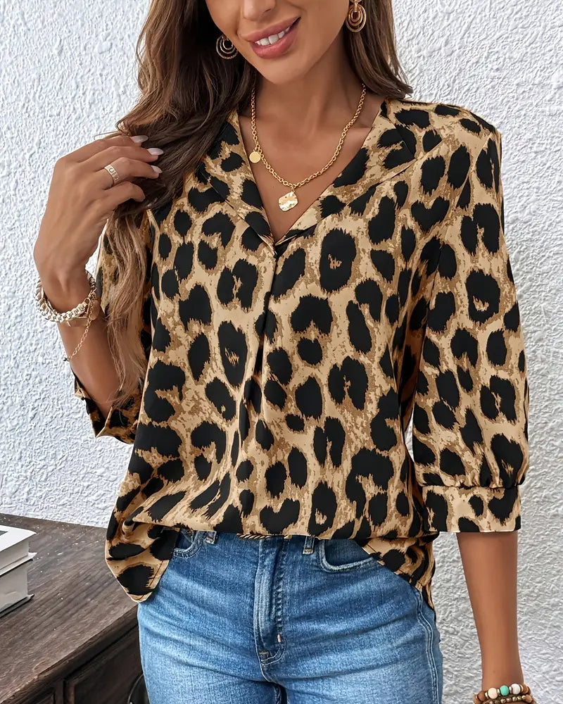 Isabel - Blusa Leopardo Chic de Otoño