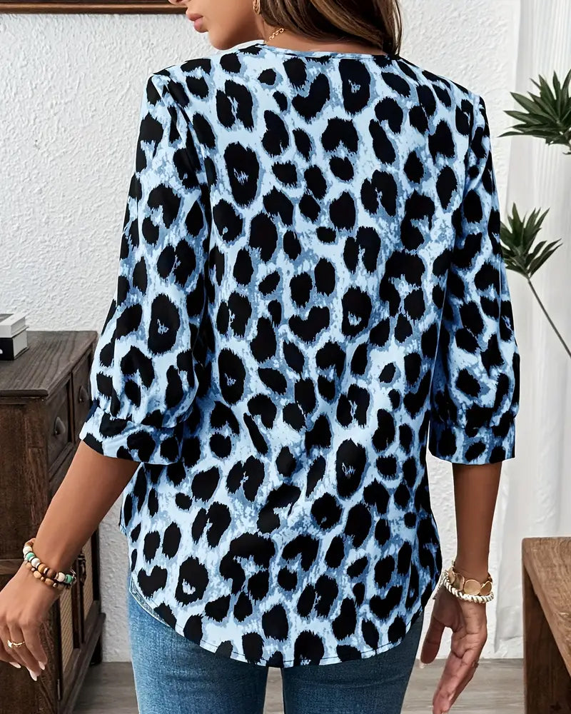 Isabel - Blusa Leopardo Chic de Otoño