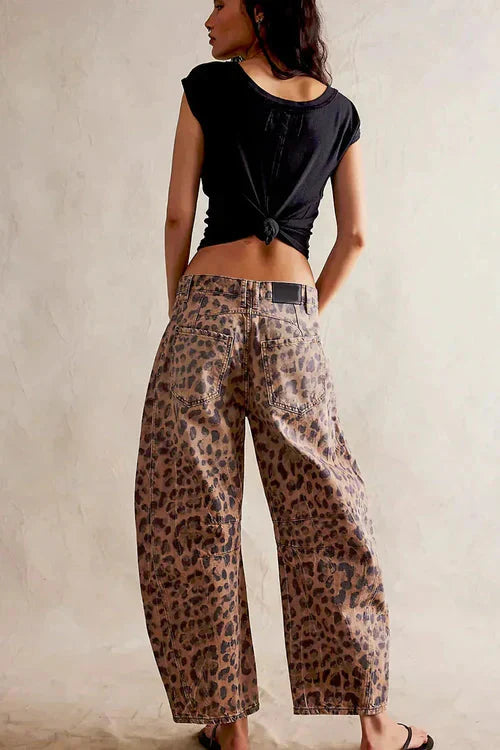 Lucía – Jeans anchos estampado leopardo