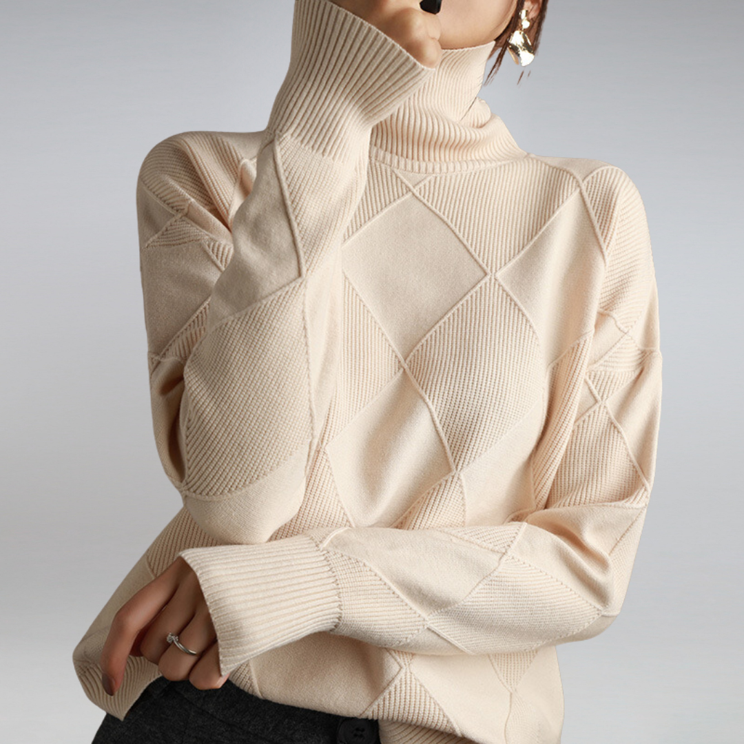 Victoria - Jersey Elegante de Cuello Alto