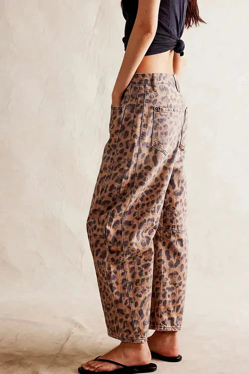 Lucía – Jeans anchos estampado leopardo