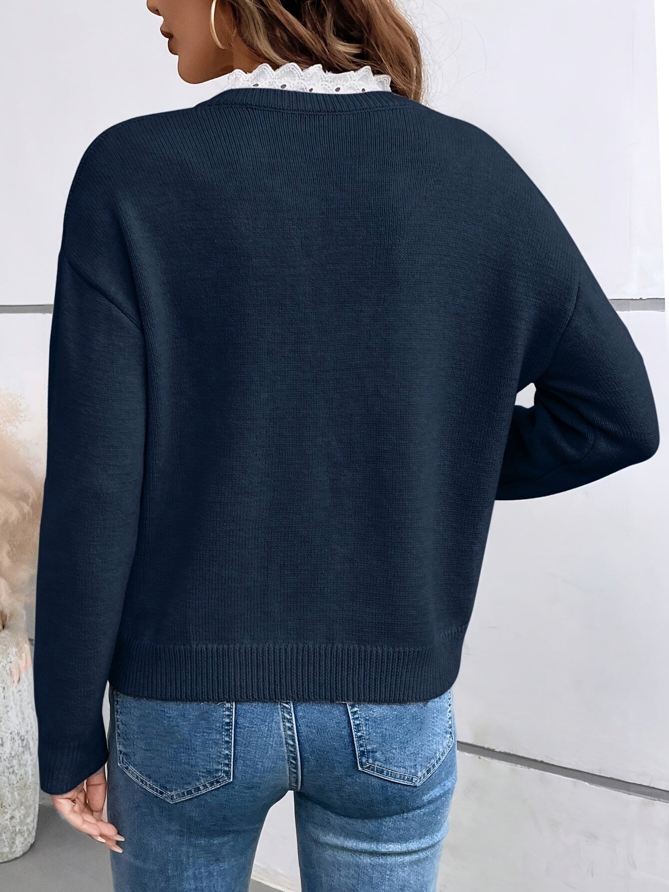Amara – Jersey con detalle de encaje
