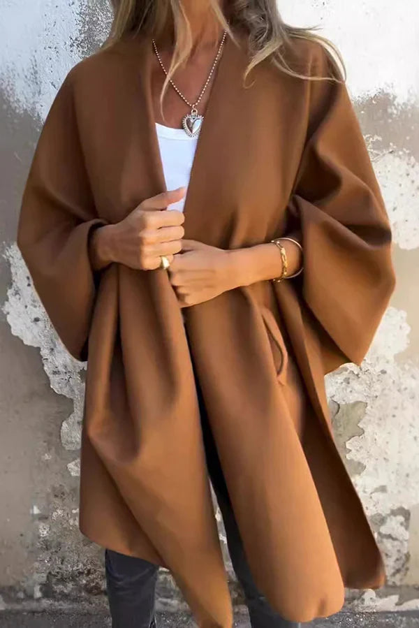 Luna – Chaqueta tipo capa con cuello en V holgado