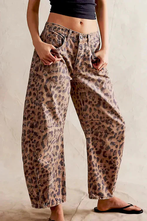Lucía – Jeans anchos estampado leopardo