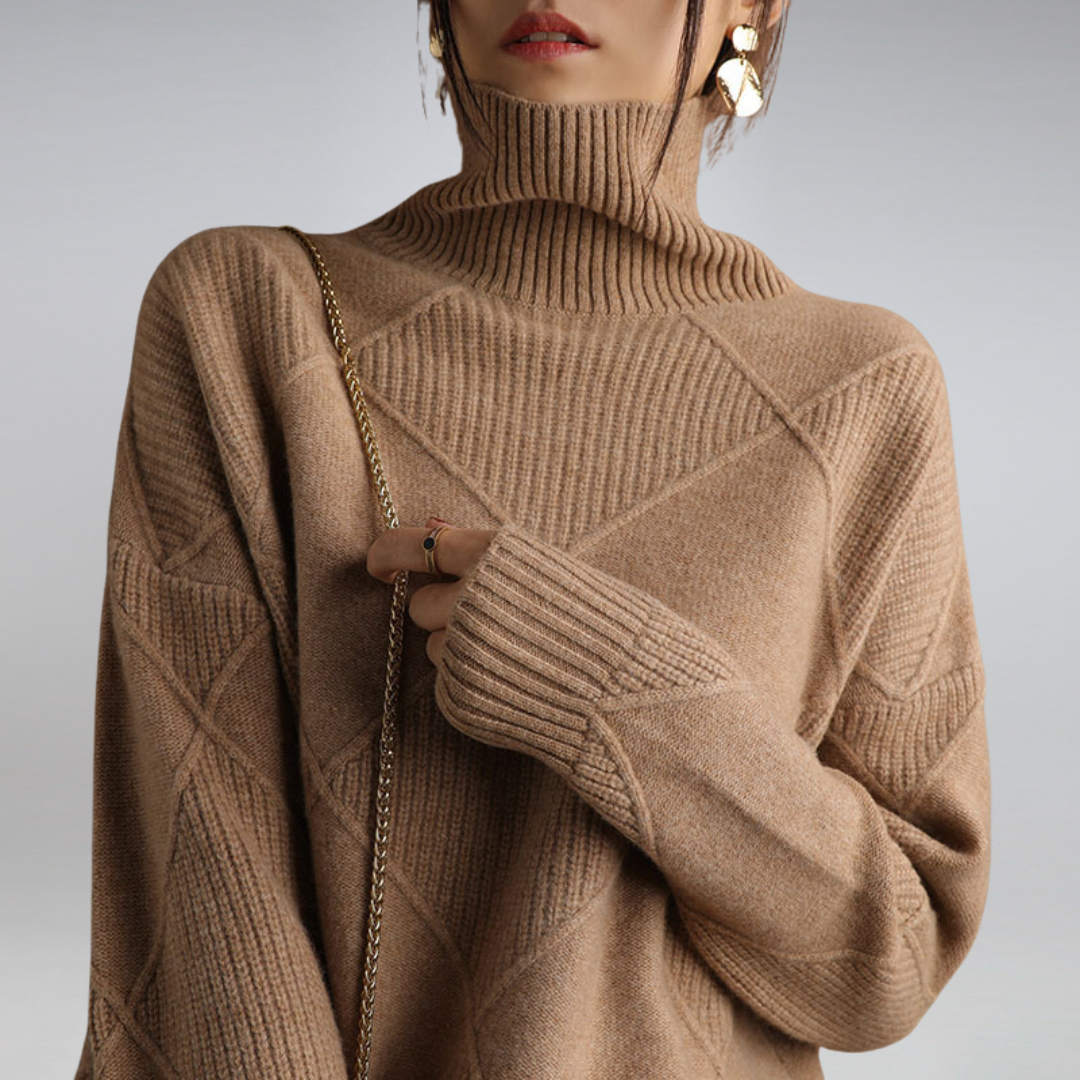 Victoria - Jersey Elegante de Cuello Alto