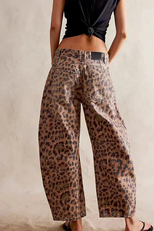 Lucía – Jeans anchos estampado leopardo