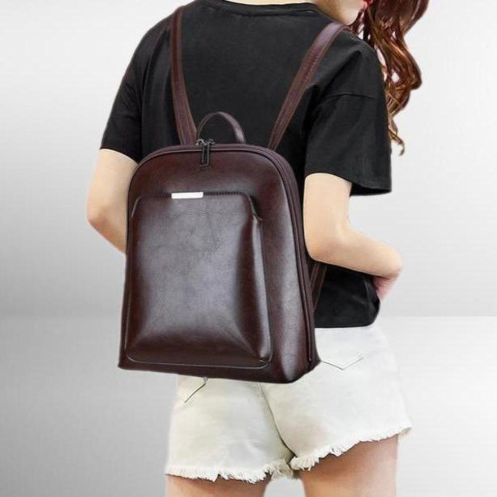 Saskia - Mochila Clásica con Doble Cierre de Cremallera