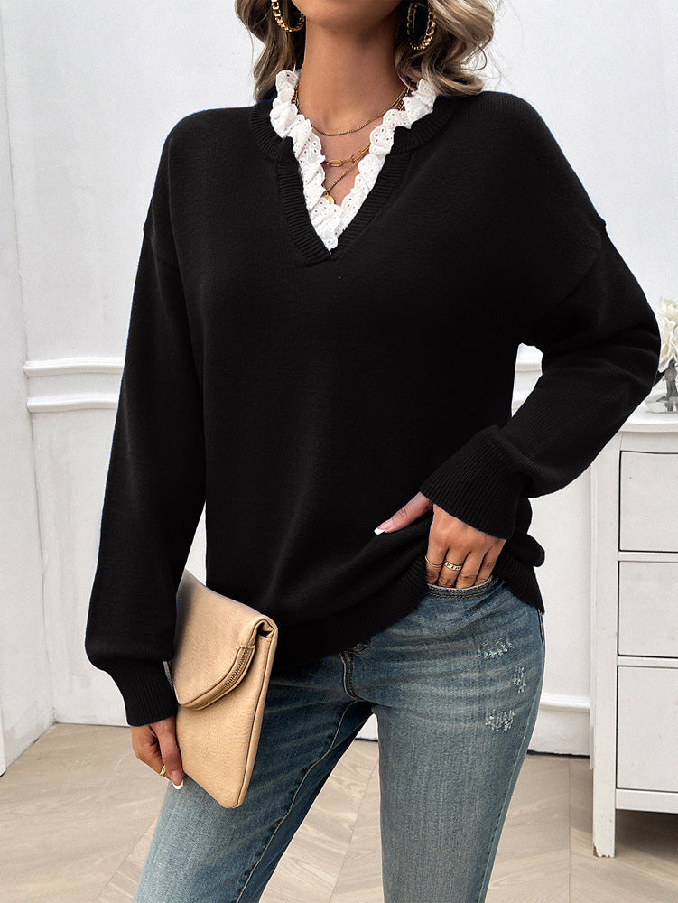 Amara – Jersey con detalle de encaje