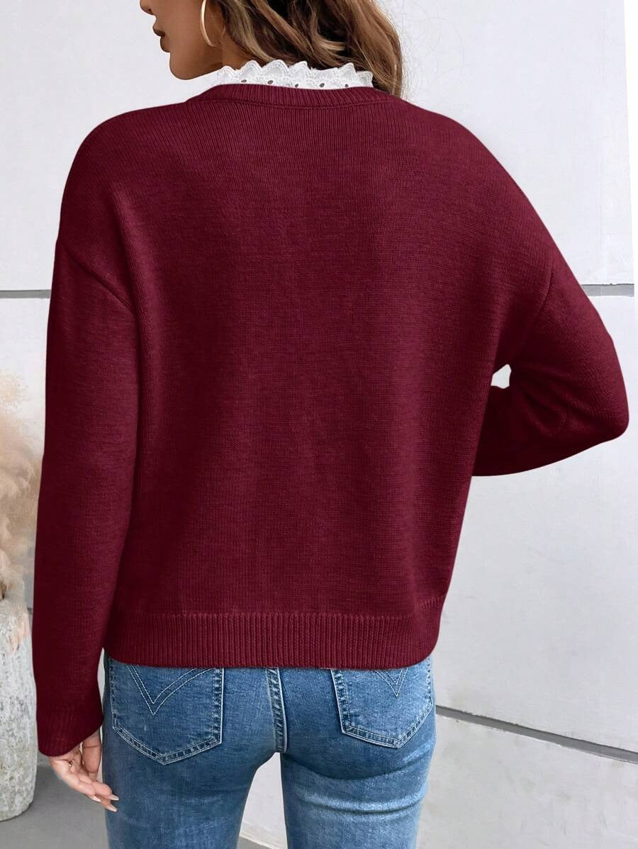 Amara – Jersey con detalle de encaje