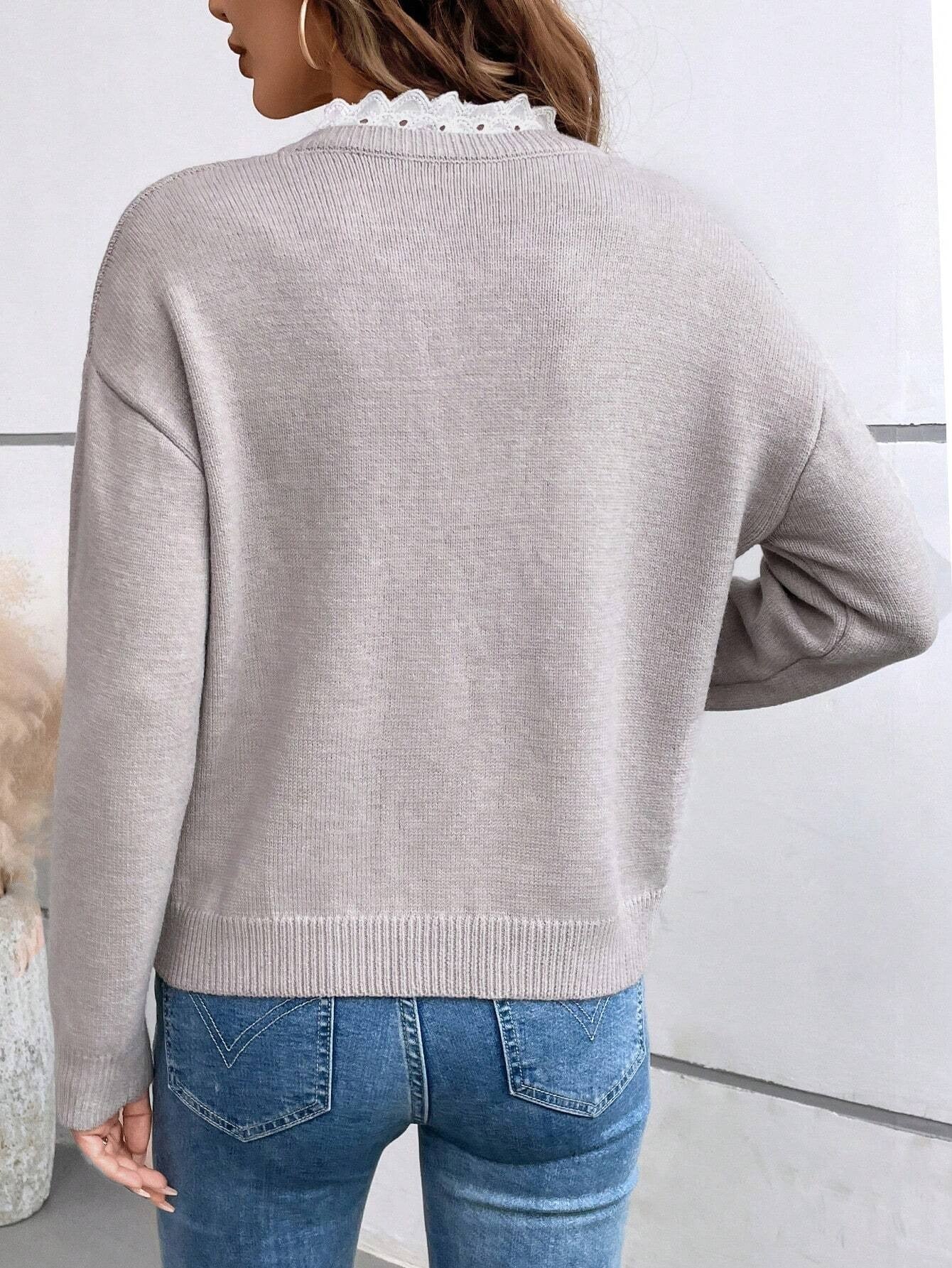 Amara – Jersey con detalle de encaje