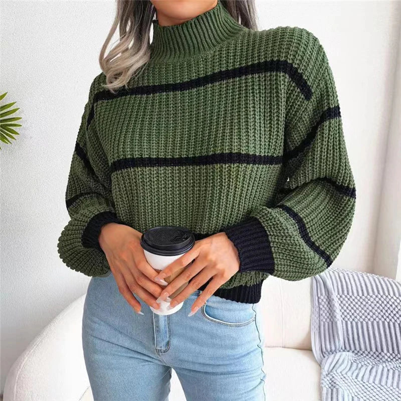 Marina - Suéter de Alta Costura con Cuello Alto