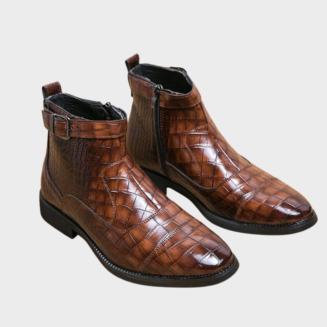 Massimo | Botines para hombre con diseño de piel de cocodrilo