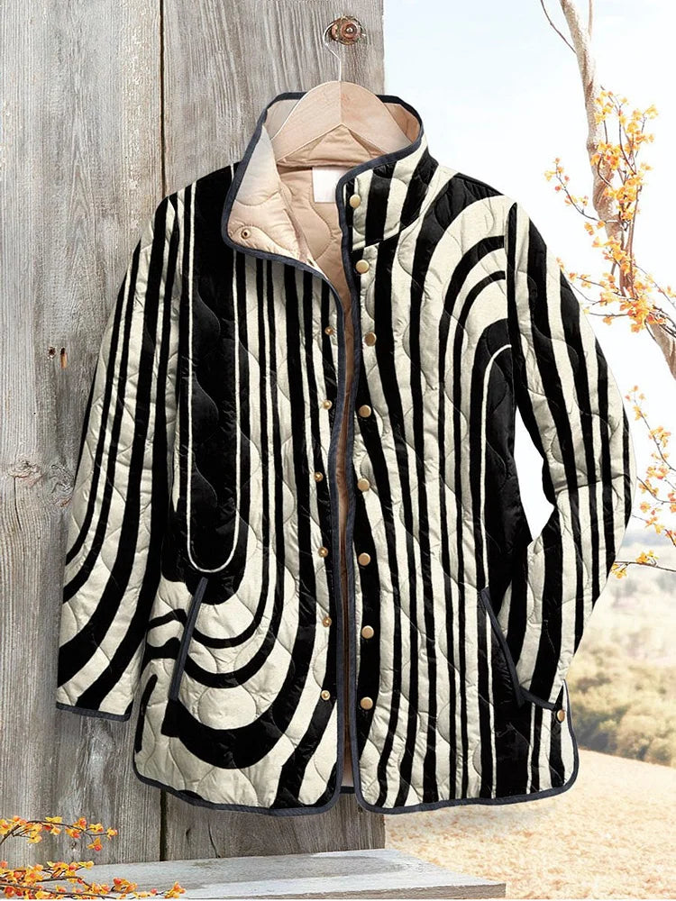Nicole | Chaqueta Acolchada Casual para Mujer con Diseño Geométrico Abstracto