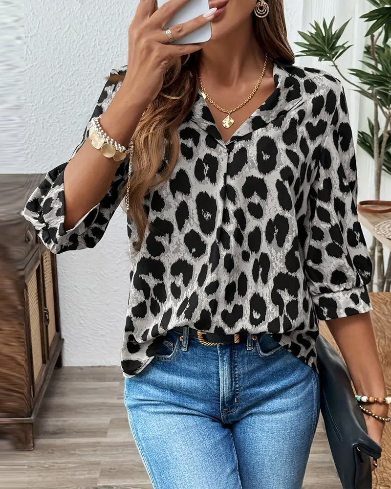 Isabel - Blusa Leopardo Chic de Otoño