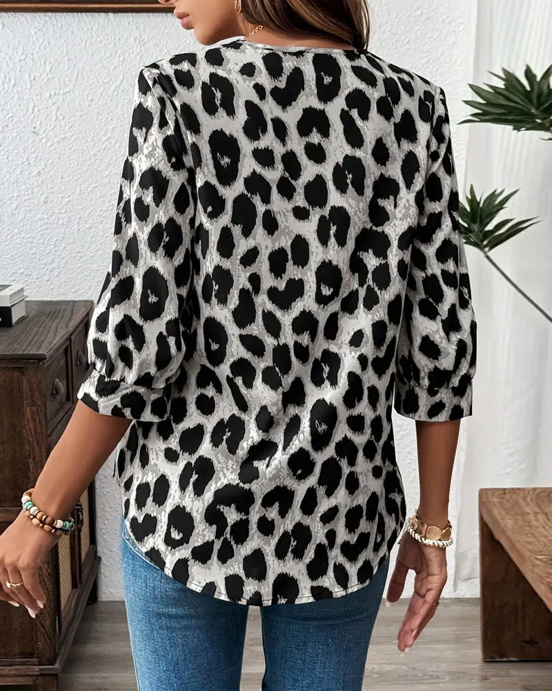 Isabel - Blusa Leopardo Chic de Otoño