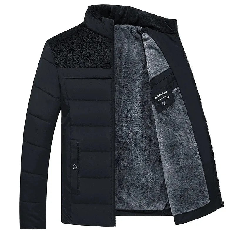 Chaqueta de Invierno Clásica con Forro de Polar Cálido – Elegante y Confortable