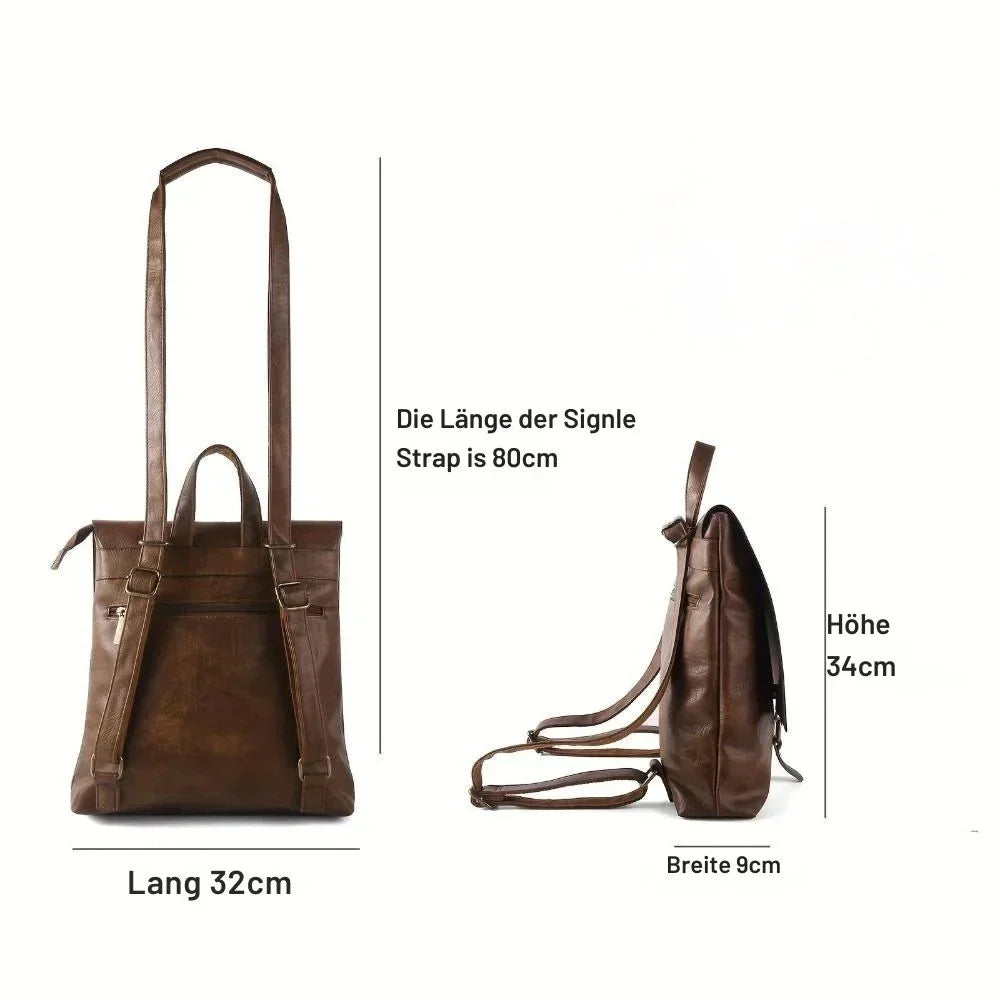 "Ermelinde – Mochila Retro Multifuncional" can be rewritten as "Ermelinde – Mochila Vintage Versátil".