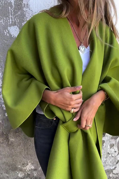 Luna – Chaqueta tipo capa con cuello en V holgado