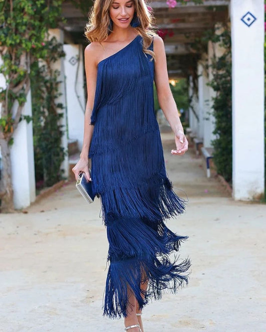 LAUREN - VESTIDO CON FLECOS