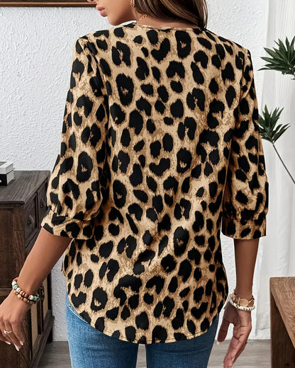 Isabel - Blusa Leopardo Chic de Otoño