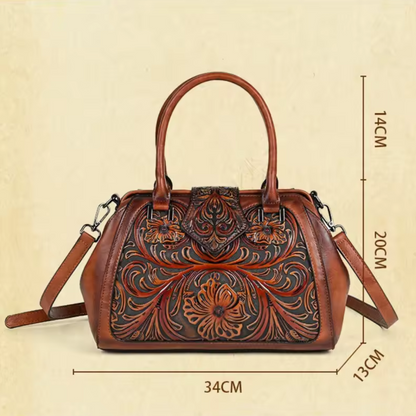 Florina - Bolso de piel con diseño grabado y estampado floral