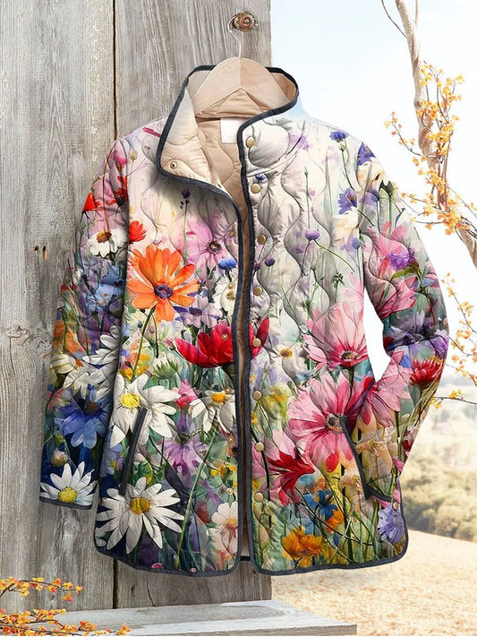 Alexa | Chaqueta Acolchada Floral para Mujeres - Estilo Casual Vintage