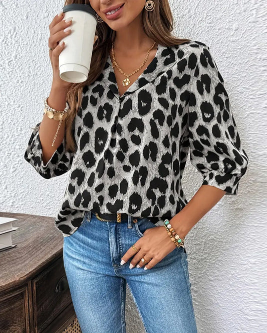 Isabel - Blusa Leopardo Chic de Otoño