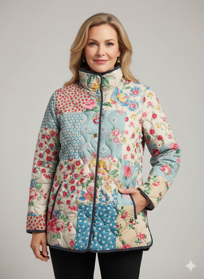 Destiny | Chaqueta Acolchada Floral para Mujeres - Estilo Vintage Casual