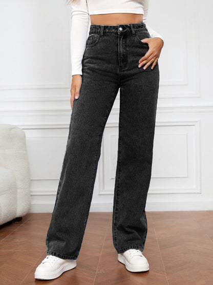 Selina - Jeans Straight de Cintura Alta