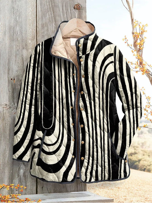 Nicole | Chaqueta Acolchada Casual para Mujer con Diseño Geométrico Abstracto