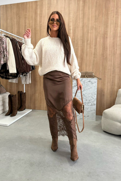 Satin Lace Skirt